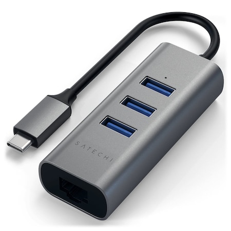 Type C 2 In 1 Usb Hub With Ethernet, Space Gray